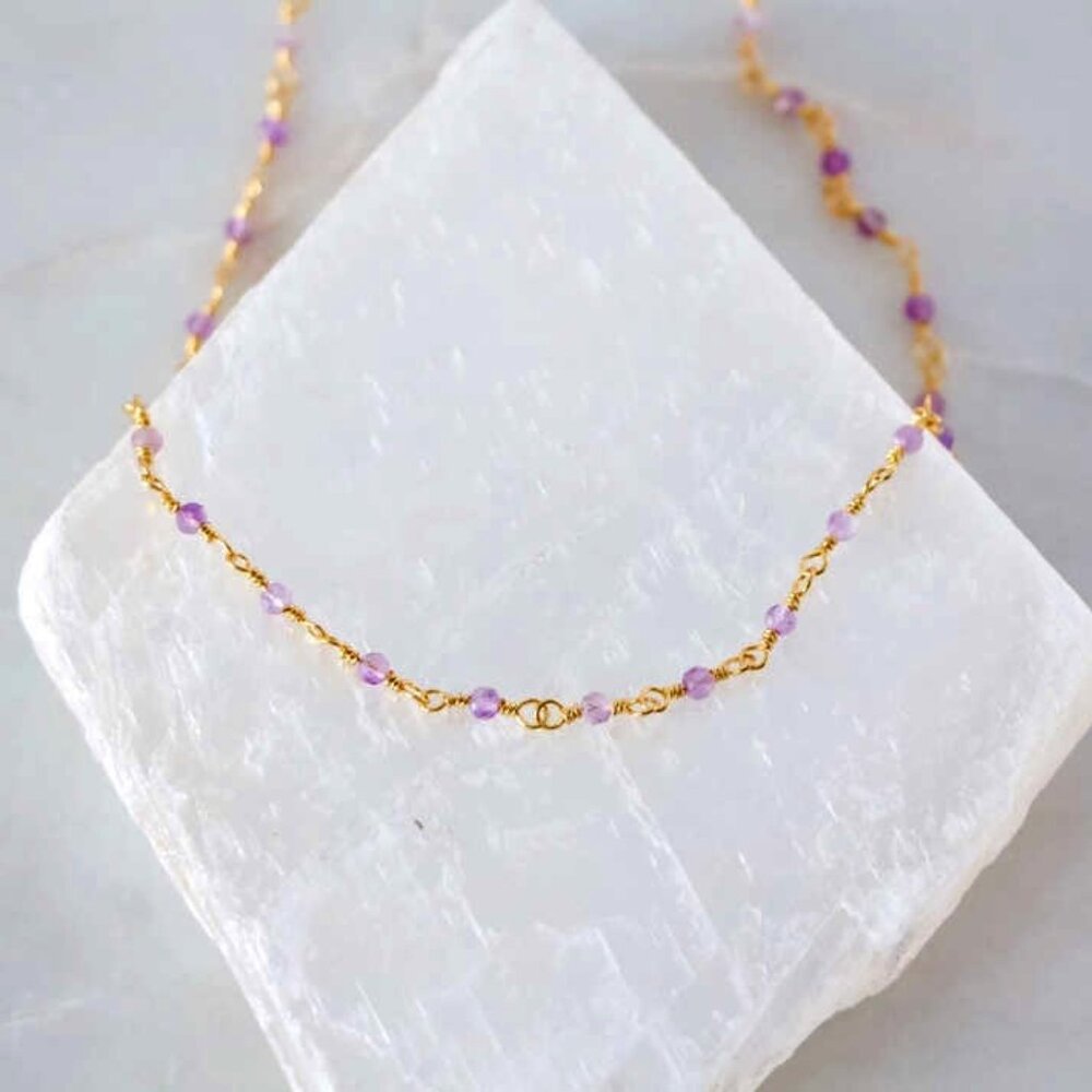 Amethyst Beaded Choker